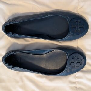 Tory Burch Minnie Travel Blue Ballet Flats